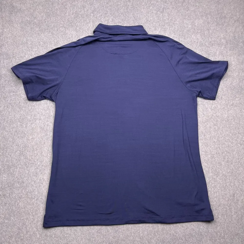 hurley polo‎ shirt blue collared short sleeve mens large